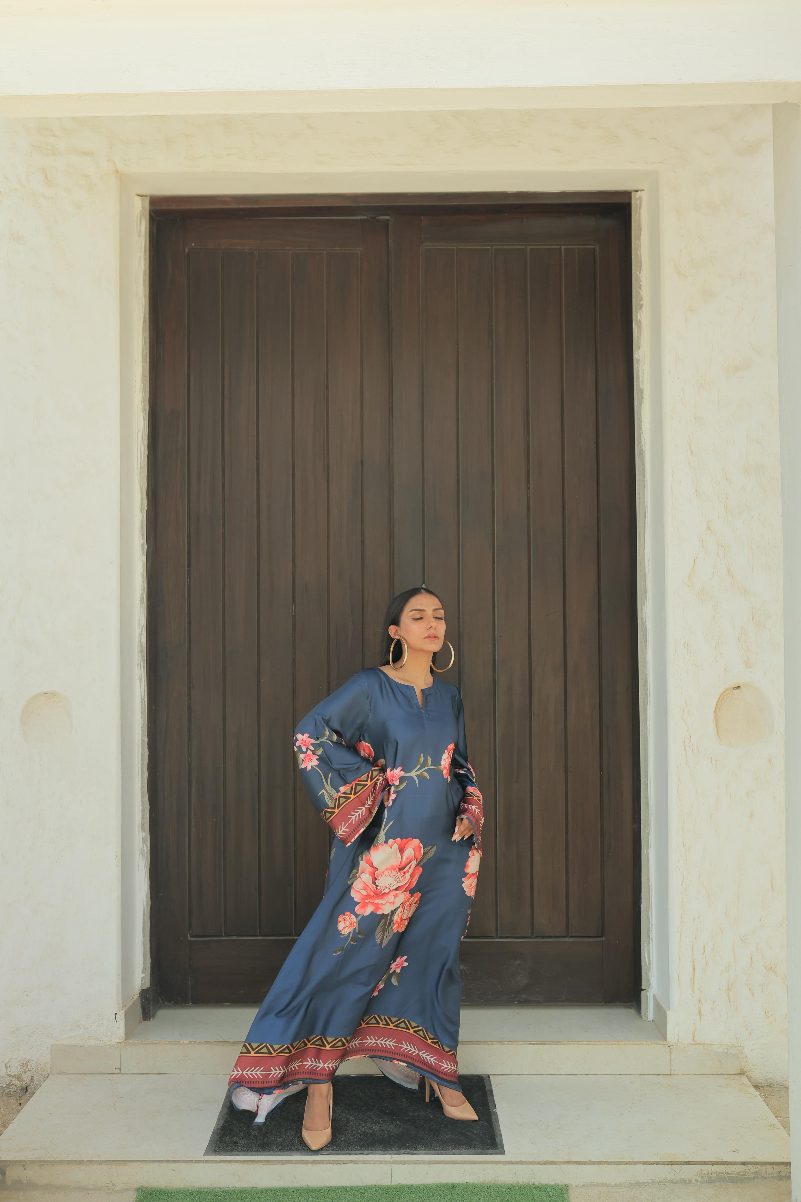 Painted Shadow Silk Kaftan