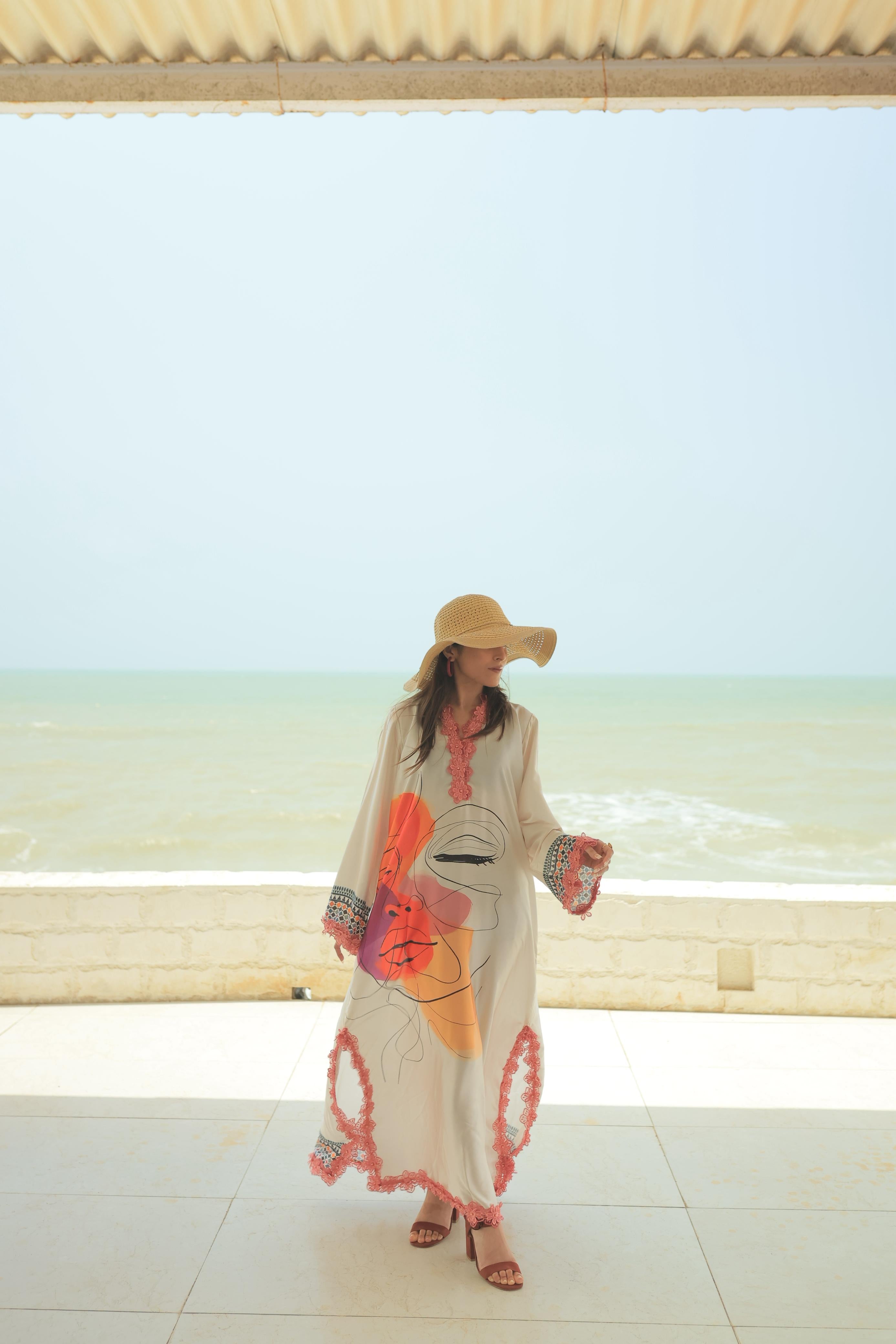 Whispered Line Silk Kaftan